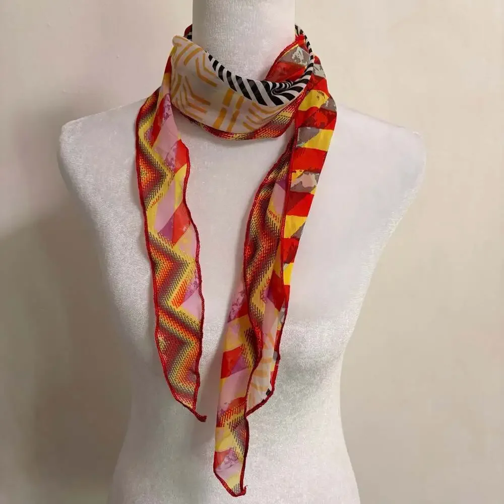 Women’s Colorful Bright Geometric Triangle Scarf Neck Hair Wrap Bandana Boho